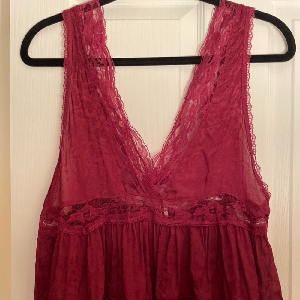 Free People Intimacy, Maroon Lace Tank